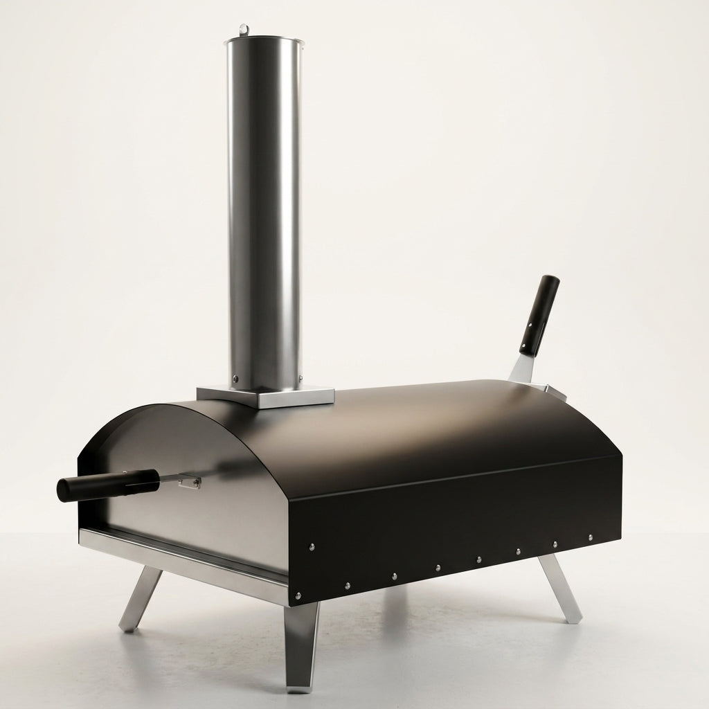 16 Inch Outdoor Pizza Oven – Portable Outdoor Pizza Maker for Backyard, Camping, or Tailgating – Stainless Steel Multi-Fuel Oven with Pizza Stone & Accessories — Studio Shot
