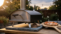 16 Inch Outdoor Pizza Oven – Portable Outdoor Pizza Maker for Backyard, Camping, or Tailgating – Stainless Steel Multi-Fuel Oven with Pizza Stone & Accessories — Lifestyle