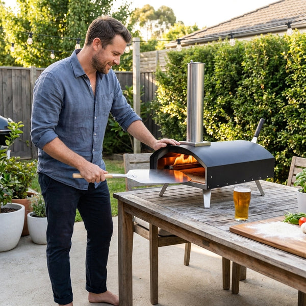 Outdoor Pizza Oven Built for High Heat, Stainless Steel, Multi-Fuel, 16 Inch with Pizza Stone