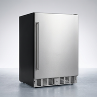 24 Inch Outdoor Beverage Fridge, 5.0 Cu.Ft Beverage Refrigerator Holds 166 Cans, 32-50°F Drink Cooler with IPX4 Waterproof Design, Auto-Defrost, Build-In or Freestanding for Patio & Backyard — Studio Shot