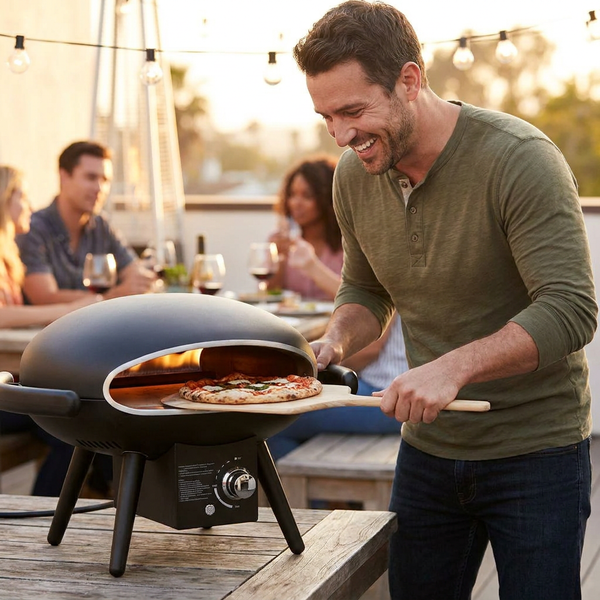 Outdoor Pizza Oven Built for Backyard Cooking, Propane Gas Powered, 12 Inch Pizza Stone, Rotatable Motor